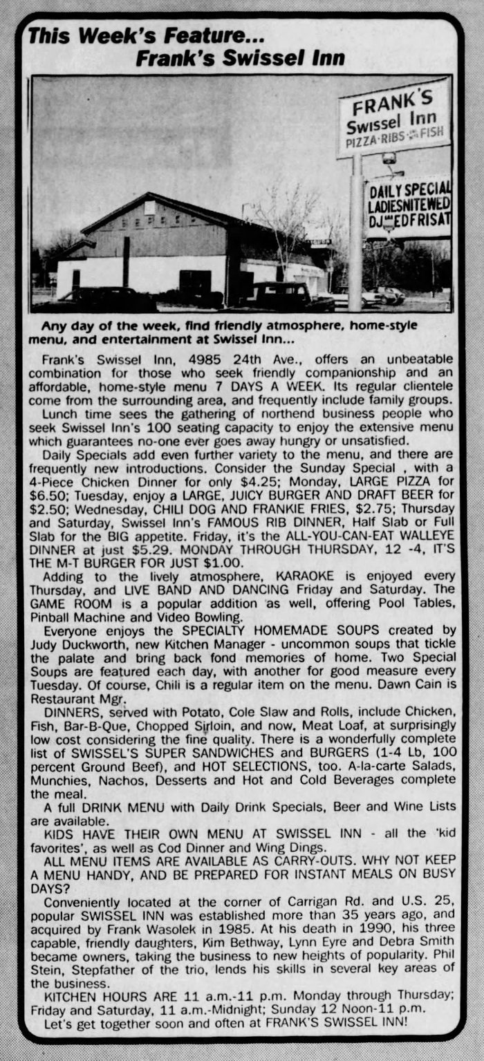 Swissel Inn - Dec 25 1995 Ad (newer photo)